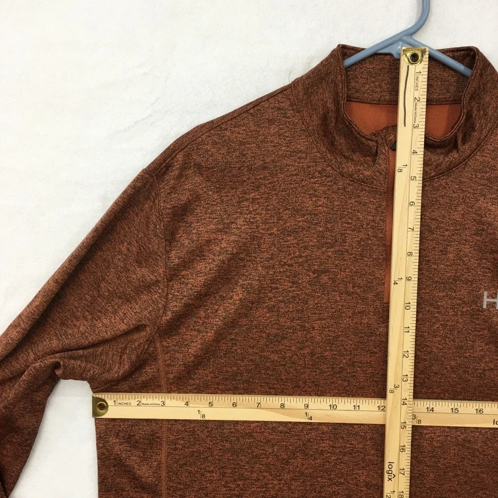 Huk Pursuit Mens XL Burnt Orange Heather 1/4 Zip Pullover Performance Shirt - Picture 6 of 7